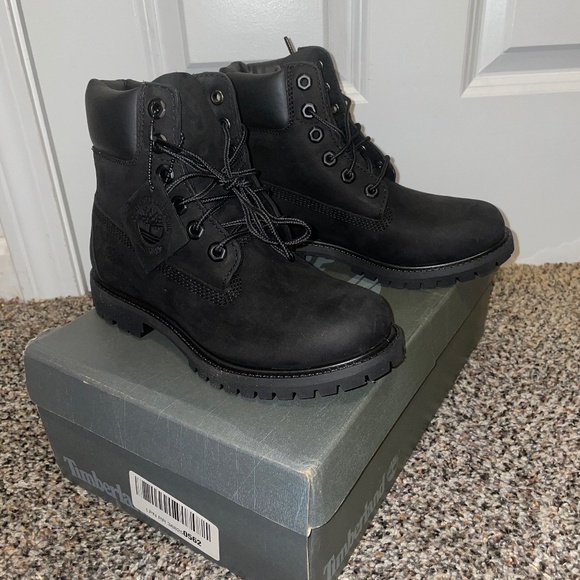 Timberland 6 inch premium black lace up waterproof boots size 5 W/L - Picture 1 of 11